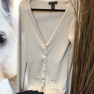 WHBM NWOT Cardigan Cream Medium